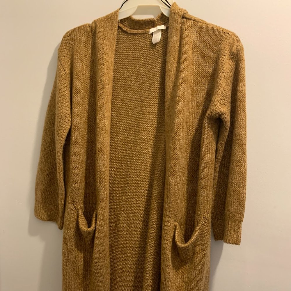 Brown/Tan Long Knit H&M Sweater